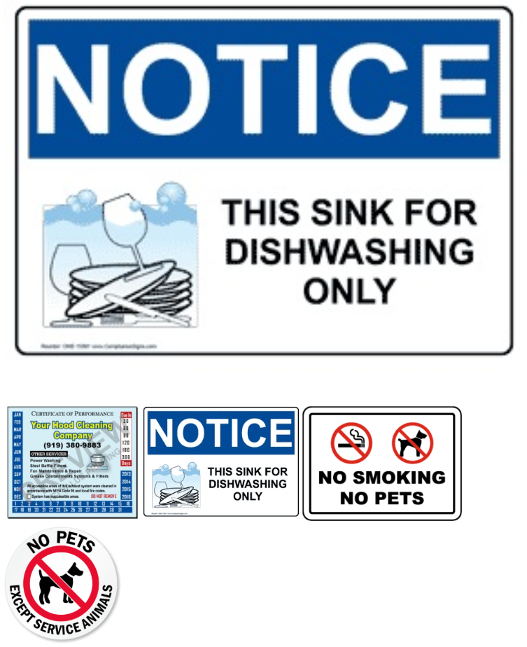 Food Service Decals